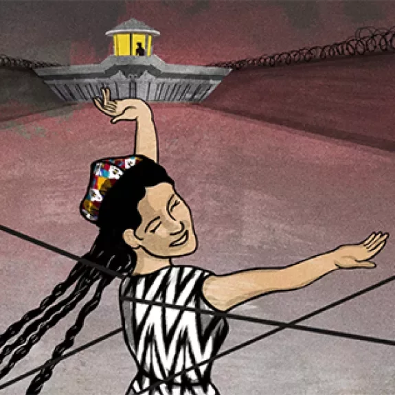 dessin d'une jeune fille qui danse