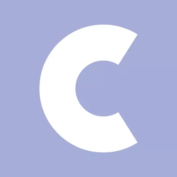 Lettre C en blanc sur fond violet