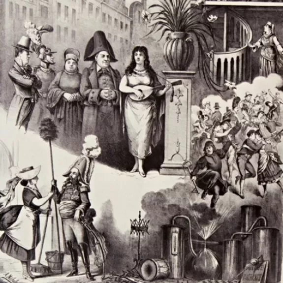 Affiche de l'opéra-bouffe Le Docteur Ox, d'Offenbach