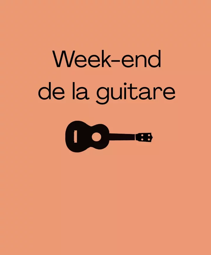 Ombre de guitare sur fond mandarine