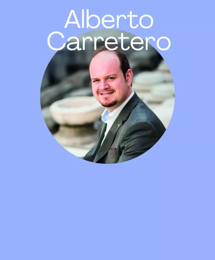portrait du compositeur Alberto Carretero dans un cercle