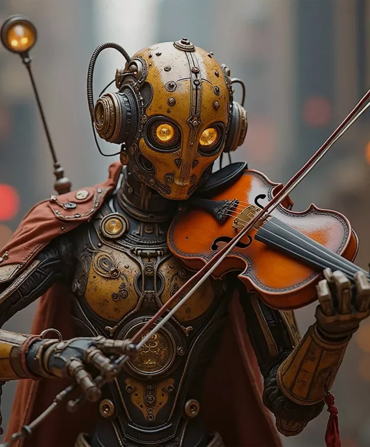 Image d'un robot jouant du violon