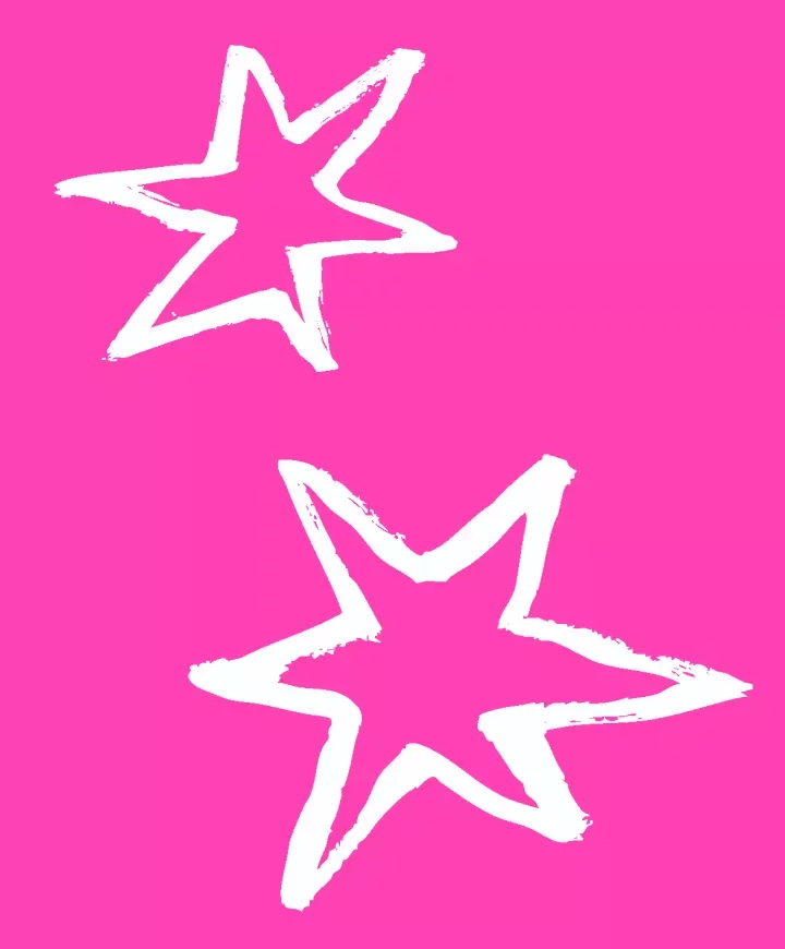 étoile blanche sur fond rose