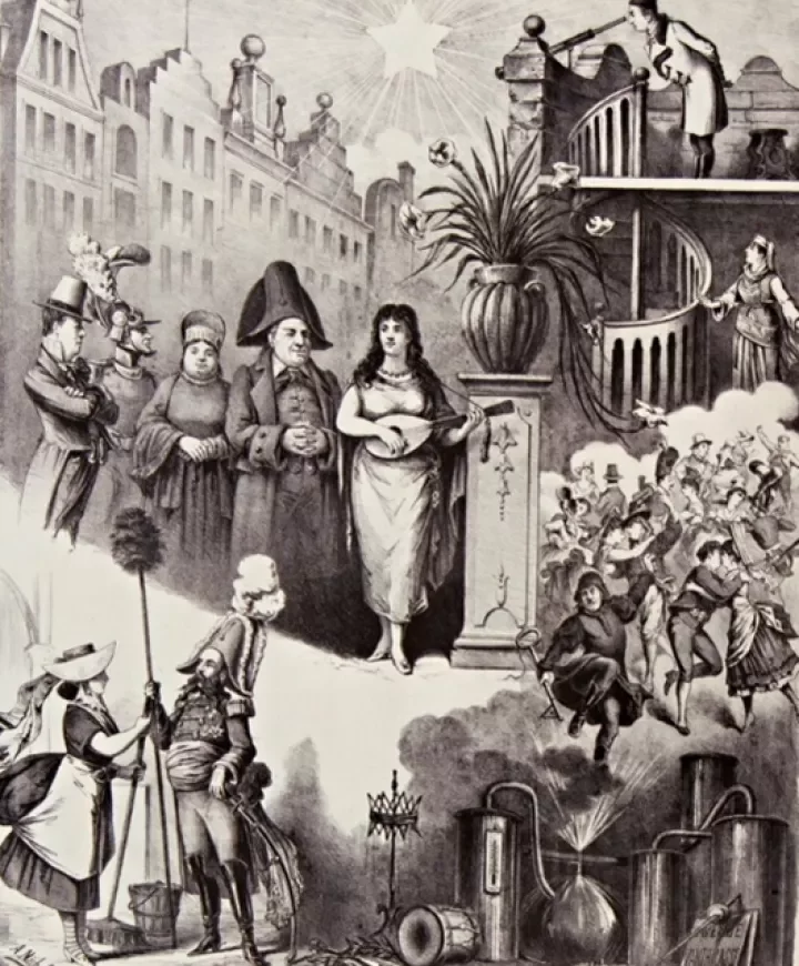 Affiche de l'opéra-bouffe Le Docteur Ox, d'Offenbach