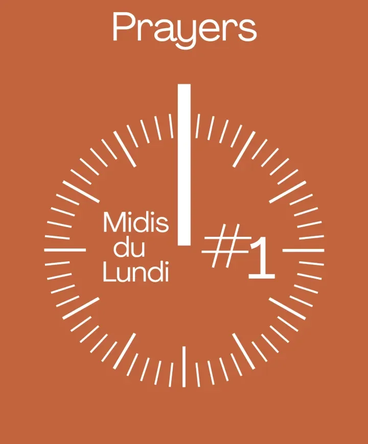 Horloge sur fond orange indiquant midi